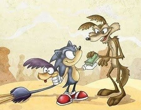 coyote, road runner and sonic