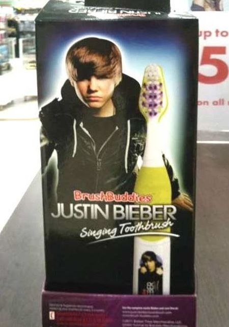 Justin Bieber singing toothbrush