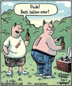 Pig cartoon best tattoo ever - funny picture at PMSLweb.com