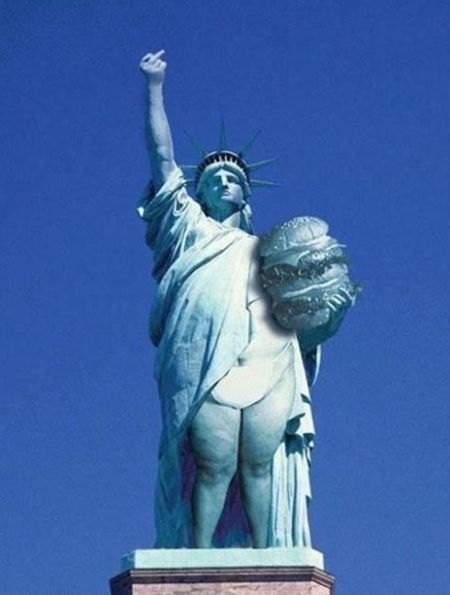 statue of liberty hamburger funny