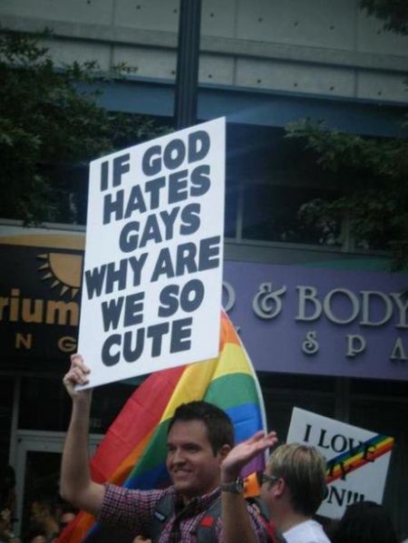 if god hates gays why are we so cute
