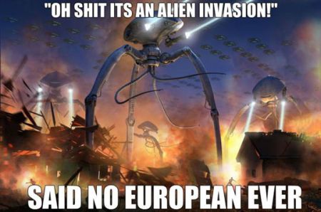 No European alien invasion funny meme