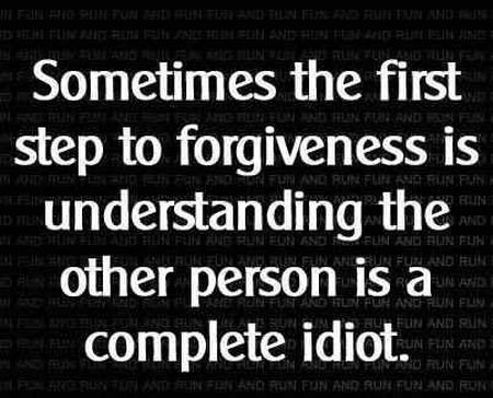 sometimes the first step to forgiveness is understanding the other person is a complete idiot