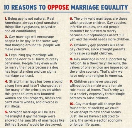 10 reasons to oppose marriage equality funny sarcasm
