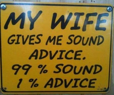 my wife gives me sound advice funny