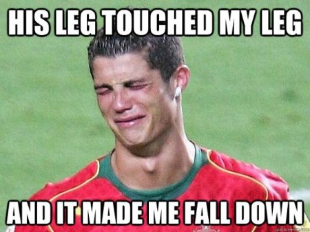 his leg touched my leg ronaldo meme