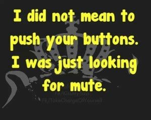 I did not mean to push your buttons funny