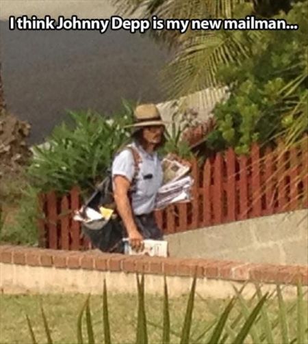 think Johnny depp is my new mailman meme