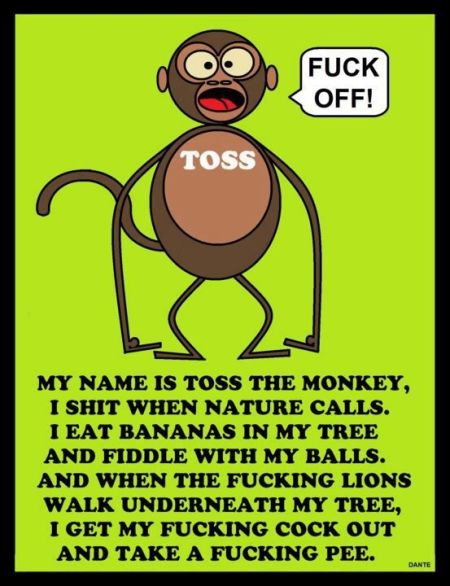 toss the monkey funny - Tuesday Sarcasm at PMSLweb.com