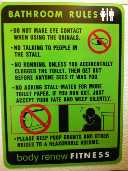 Bathroom rules funny at PMSLweb.com