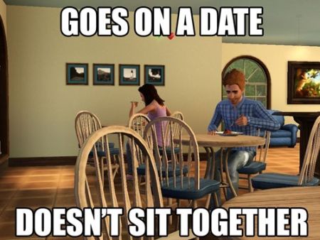 Goes on a date – Sims humor at PMSLweb.com
