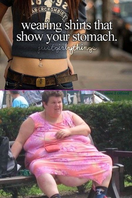wearing shirts that show your stomach