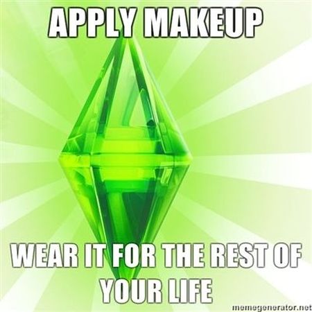 Apply makeup – Sims humor at PMSLweb.com