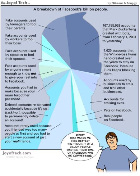 Breakdown of facebook accounts at PMSLweb.com