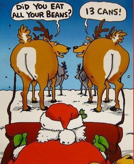 Santa’s reindeers humor - Christmas funnies at PMSLweb.com