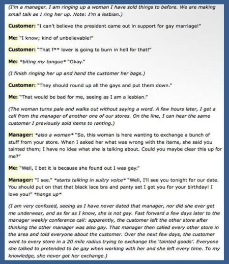 Lesbian manager funny story at PMSLweb.com