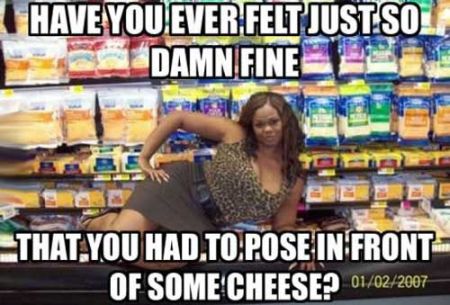 you had to pose in front of some cheese meme