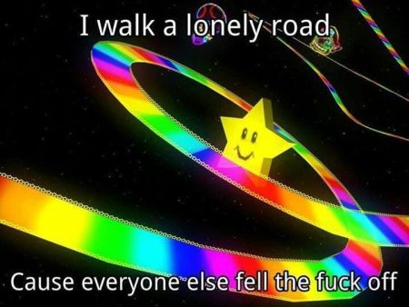 I walk a lonely road, Mario bros meme at PMSLweb.com 
