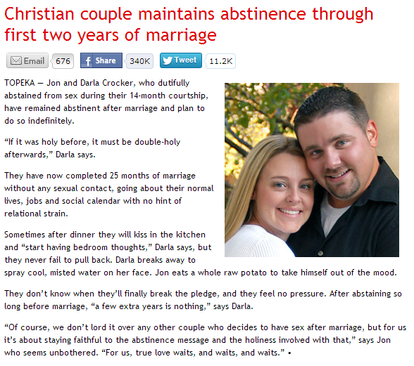 Christian couple maintains abstinence