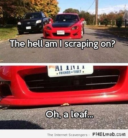 The hell am I scraping on car meme at PMSLweb.com