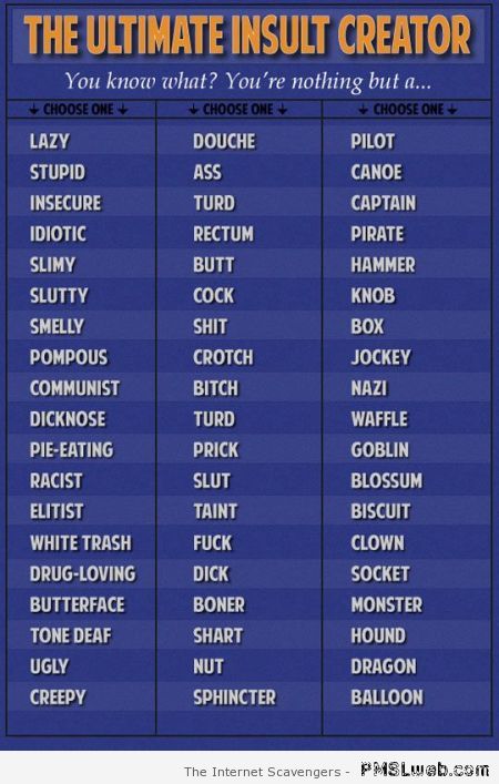 The ultimate insult creator – Funny Hump day at PMSLweb.com