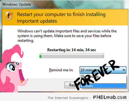 Windows update restart your computer humor at PMSLweb.com