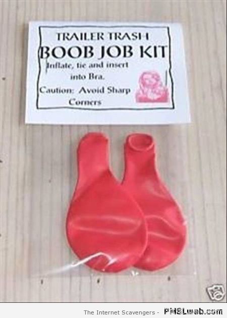 Boob job kit at PMSLweb.com