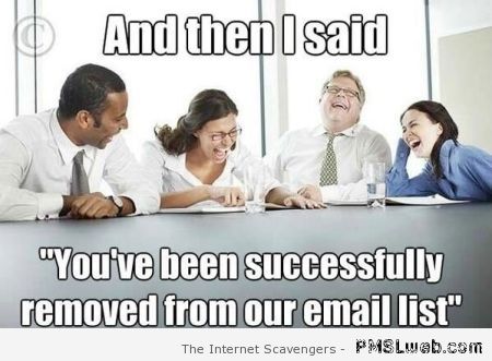 Been removed from our email list meme at PMSLweb.com