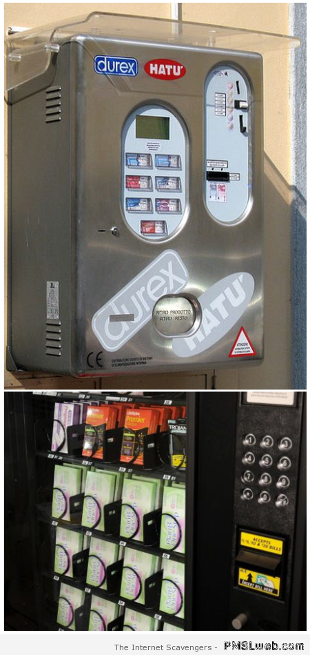 Birth control vending machine at PMSLweb.com