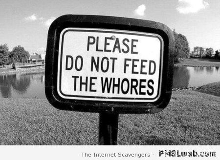 Please do not feed the whores – Crazy pictures at PMSLweb.com