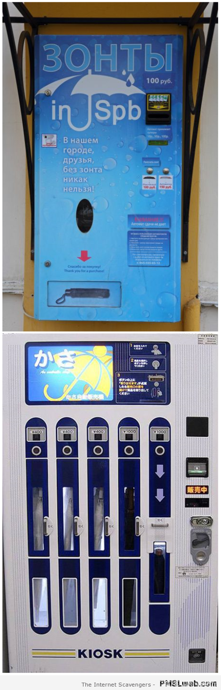 Umbrella dispenser – Weird Vending machines at PMSLweb.com