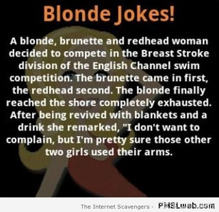 Blonde swimming joke � Tgif pictures at PMSLweb.com