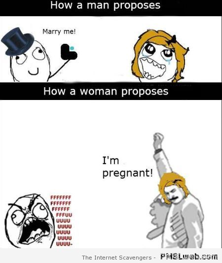 Men proposing versus women proposing meme at PMSLweb.com