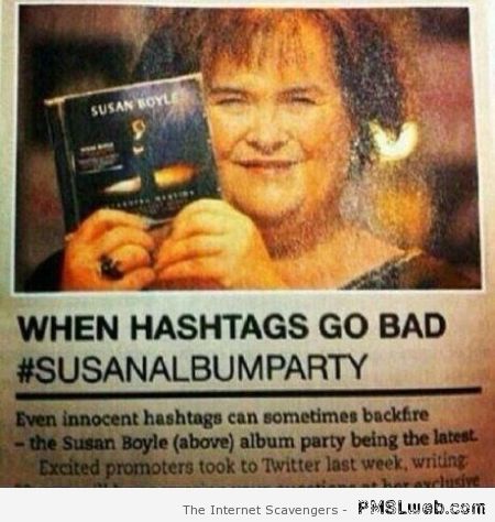 Susan Boyle hashtag fail at PMSLweb.com
