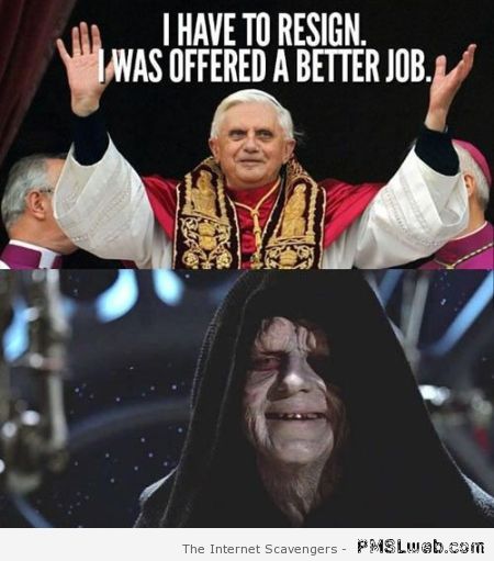 Pope changes job meme at PMSLweb.com