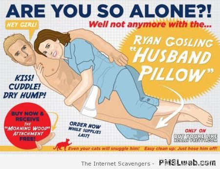 Ryan Gosling husband pillow at PMSLweb.com