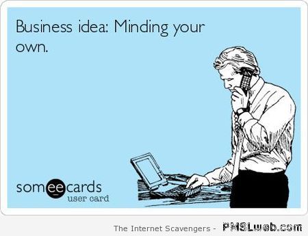 Business idea minding your own business ecard at PMSLweb.com