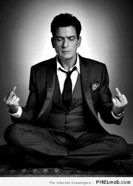 Charlie Sheen meditation – Hump Day humor at PMSLweb.com
