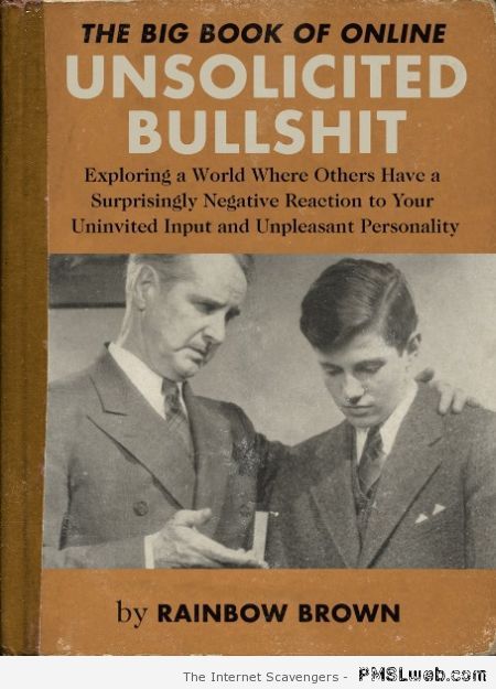 Unsolicited bullshit fake book cover at PMSLweb.com