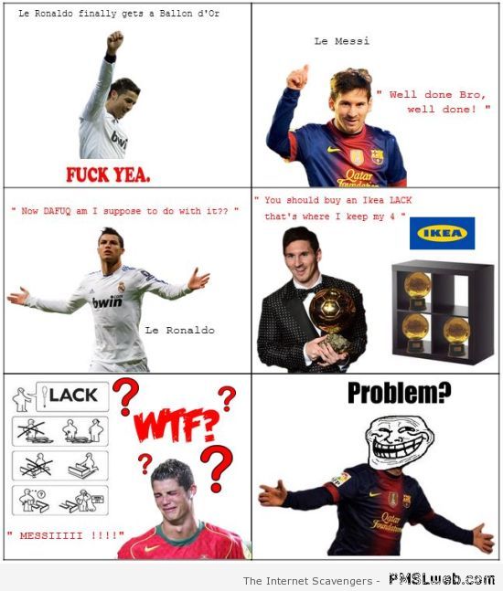 Messi and Ronaldo Ikea meme at PMSLweb.com