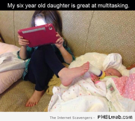 My daughter is multi-tasking at PMSLweb.com