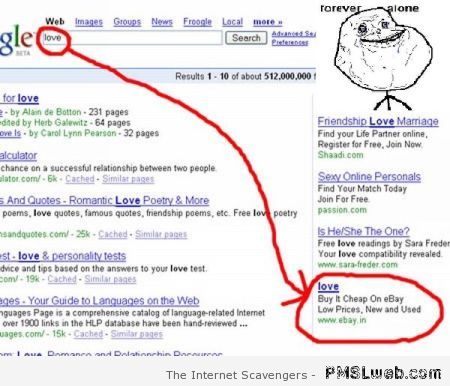 Google love meme – Computer humor at PMSLweb.com