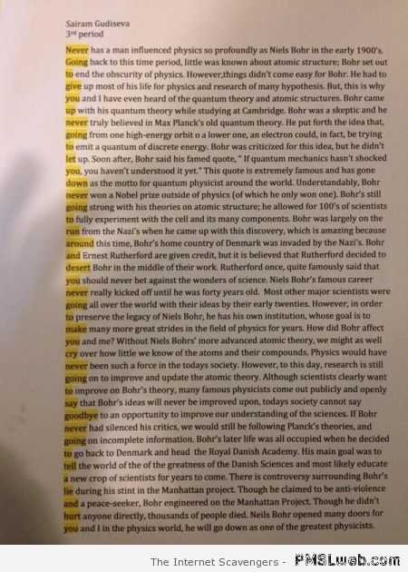 Hidden Rick Astley lyrics in Niels Bohr paper at PMSLweb.com
