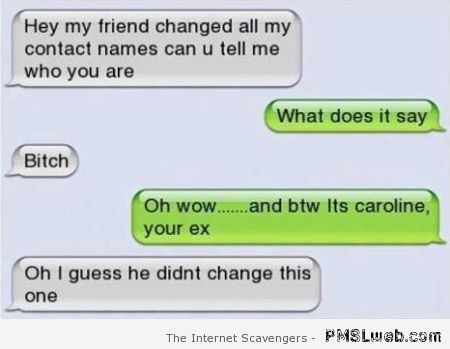 Contact name change in Iphone - Lol pics at PMSLweb.com