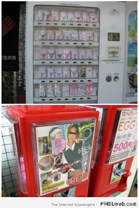 Dirty panties vending machine at PMSLweb.com