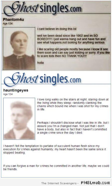 Ghost singles funny – Humoristic pics at PMSLweb.com