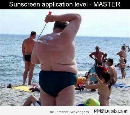 Sunscreen application level master at PMSLweb.com