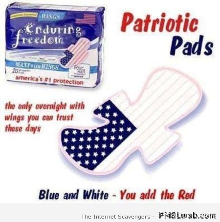 Funny patriotic pads at PMSLweb.com