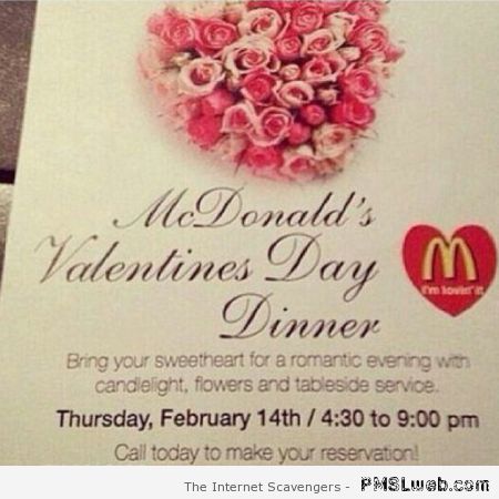 Mc Donalds Valentine’s day at PMSLweb.com
