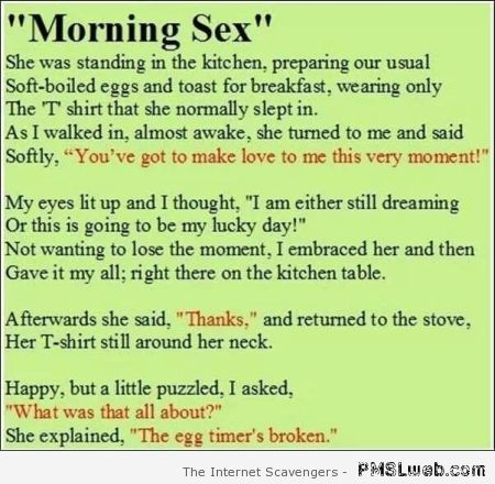 Morning sex joke at PMSLweb.com
